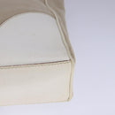 PRADA Tote Bag Canvas Leather Beige White Silver Auth bs21967-15