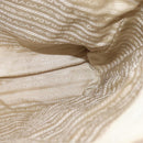 PRADA Tote Bag Canvas Leather Beige White Silver Auth bs21967-19