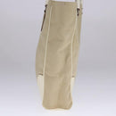 PRADA Tote Bag Canvas Leather Beige White Silver Auth bs21967-3