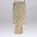 PRADA Tote Bag Canvas Leather Beige White Silver Auth bs21967-4