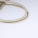 PRADA Tote Bag Canvas Leather Beige White Silver Auth bs21967-7