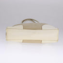 PRADA Tote Bag Canvas Leather Beige White Silver Auth bs21967-5