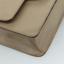 GUCCI Shoulder Bag Leather Wood Beige Black gold Auth bs21980-15