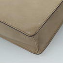 GUCCI Shoulder Bag Leather Wood Beige Black gold Auth bs21980-16