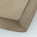 GUCCI Shoulder Bag Leather Wood Beige Black gold Auth bs21980-17