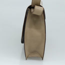 GUCCI Shoulder Bag Leather Wood Beige Black gold Auth bs21980-3