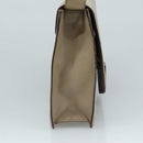 GUCCI Shoulder Bag Leather Wood Beige Black gold Auth bs21980-4