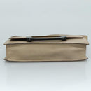 GUCCI Shoulder Bag Leather Wood Beige Black gold Auth bs21980-5