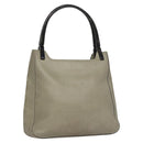 PRADA Shoulder Bag Leather Plastic Gray Dark Brown Auth bs21988-1