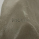 PRADA Shoulder Bag Leather Plastic Gray Dark Brown Auth bs21988-10