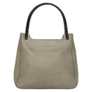 PRADA Shoulder Bag Leather Plastic Gray Dark Brown Auth bs21988-13