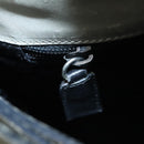 PRADA Shoulder Bag Leather Plastic Gray Dark Brown Auth bs21988-24