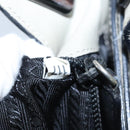 PRADA Shoulder Bag Leather Plastic Gray Dark Brown Auth bs21988-12