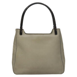 PRADA Shoulder Bag Leather Plastic Gray Dark Brown Auth bs21988 - 0