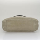 PRADA Shoulder Bag Leather Plastic Gray Dark Brown Auth bs21988-5