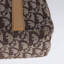Christian Dior Trotter Canvas Hand Bag Brown Gold Auth bs21990-9