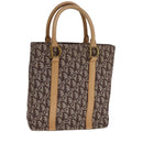 Christian Dior Trotter Canvas Hand Bag Brown Gold Auth bs21990-1