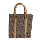 Christian Dior Trotter Canvas Hand Bag Brown Gold Auth bs21990-13