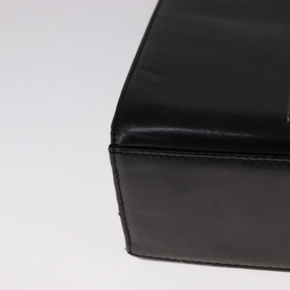 GIVENCHY Hand Bag Leather Black Gold Auth bs21995