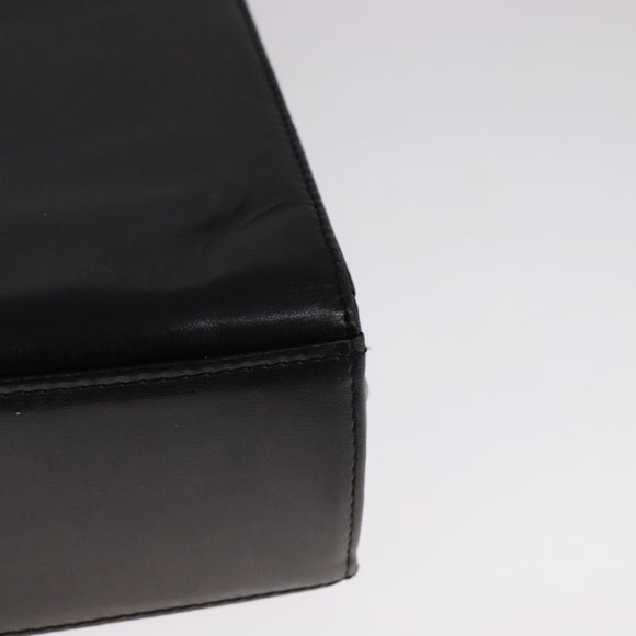 GIVENCHY Hand Bag Leather Black Gold Auth bs21995