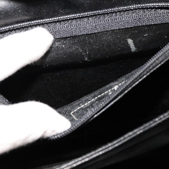 GIVENCHY Hand Bag Leather Black Gold Auth bs21995