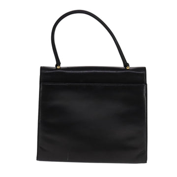 GIVENCHY Hand Bag Leather Black Gold Auth bs21995 - 0