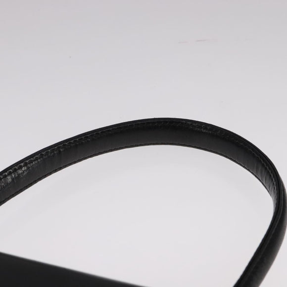 GIVENCHY Hand Bag Leather Black Gold Auth bs21995