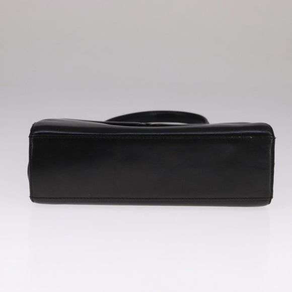 GIVENCHY Hand Bag Leather Black Gold Auth bs21995