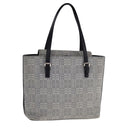 BURBERRY Nova Check Tote Bag Canvas Leather Gray Silver Auth bs21996-1