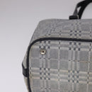BURBERRY Nova Check Tote Bag Canvas Leather Gray Silver Auth bs21996-10