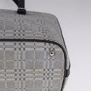 BURBERRY Nova Check Tote Bag Canvas Leather Gray Silver Auth bs21996-11