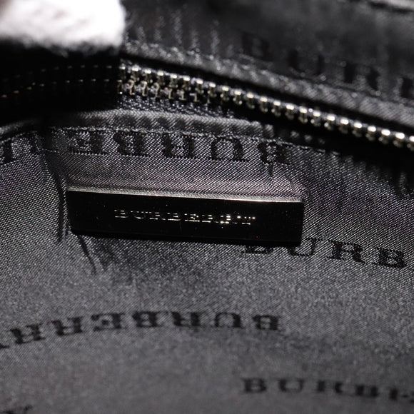 BURBERRY Nova Check Tote Bag Canvas Leather Gray Silver Auth bs21996
