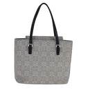 BURBERRY Nova Check Tote Bag Canvas Leather Gray Silver Auth bs21996-3
