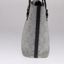 BURBERRY Nova Check Tote Bag Canvas Leather Gray Silver Auth bs21996-4