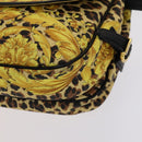 Gianni Versace Shoulder Bag PVC Leather Yellow Black gold Auth bs21999-10