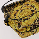 Gianni Versace Shoulder Bag PVC Leather Yellow Black gold Auth bs21999-11
