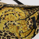 Gianni Versace Shoulder Bag PVC Leather Yellow Black gold Auth bs21999-12