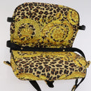 Gianni Versace Shoulder Bag PVC Leather Yellow Black gold Auth bs21999-15