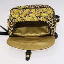 Gianni Versace Shoulder Bag PVC Leather Yellow Black gold Auth bs21999-17