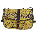 Gianni Versace Shoulder Bag PVC Leather Yellow Black gold Auth bs21999-2