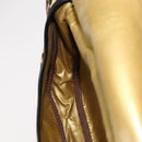 Gianni Versace Shoulder Bag PVC Leather Yellow Black gold Auth bs21999-20