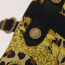 Gianni Versace Shoulder Bag PVC Leather Yellow Black gold Auth bs21999-21