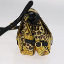 Gianni Versace Shoulder Bag PVC Leather Yellow Black gold Auth bs21999-5