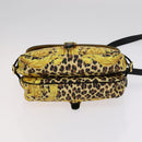 Gianni Versace Shoulder Bag PVC Leather Yellow Black gold Auth bs21999-9