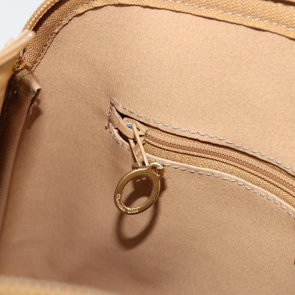 Christian Dior Trotter Canvas Hand Bag PVC Beige Auth bs22001