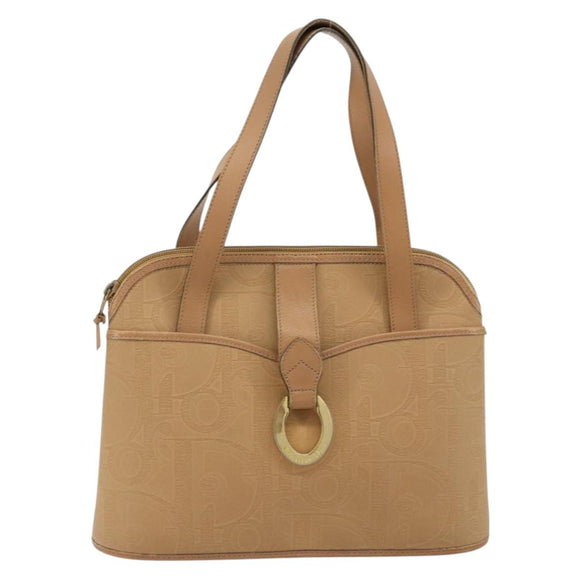 Christian Dior Trotter Canvas Hand Bag PVC Beige Auth bs22001