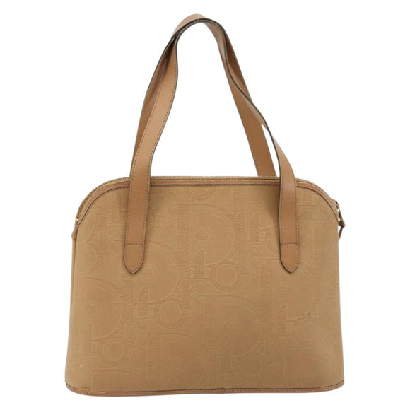 Christian Dior Trotter Canvas Hand Bag PVC Beige Auth bs22001