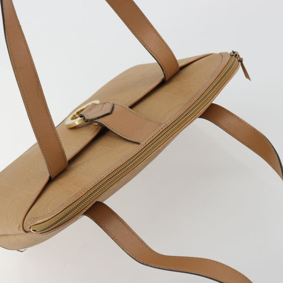 Christian Dior Trotter Canvas Hand Bag PVC Beige Auth bs22001