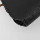 Christian Dior Shoulder Bag Leather Black Brown gold Auth bs22002-16