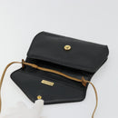 Christian Dior Shoulder Bag Leather Black Brown gold Auth bs22002-19
